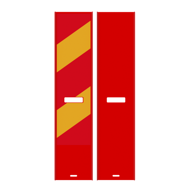 Traffic panel flat | film RA2/C | on one side indicating left | red / yellow